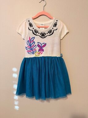Disney Encanto’s Mirabel White Knit Bodice with Teal Tulle Skirt Kids Dress